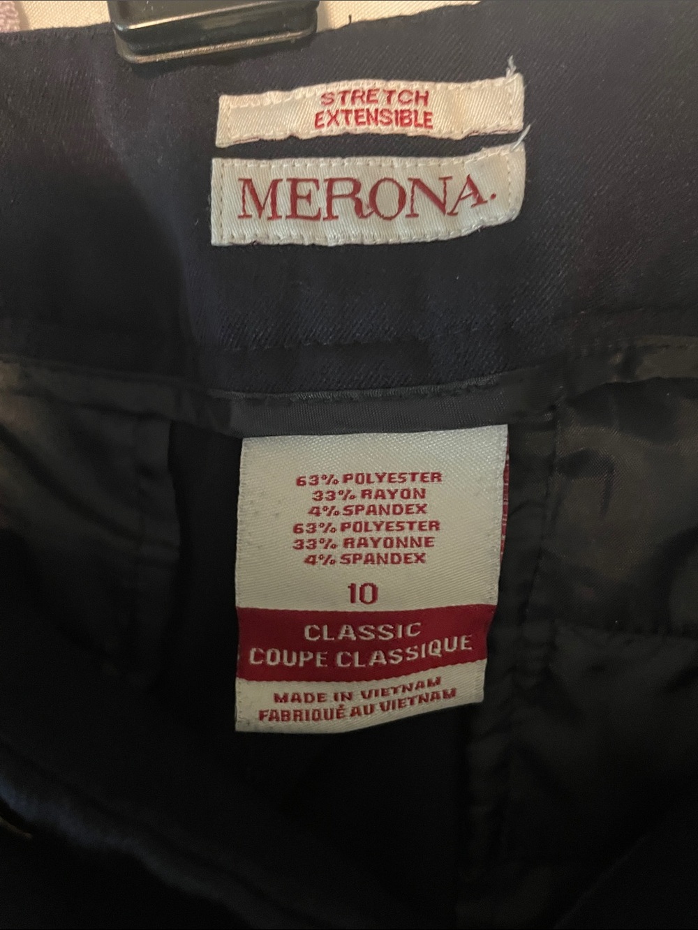 Women’s Merona Navy Blue Straight-Leg Dress Pants - Picture 2 of 3